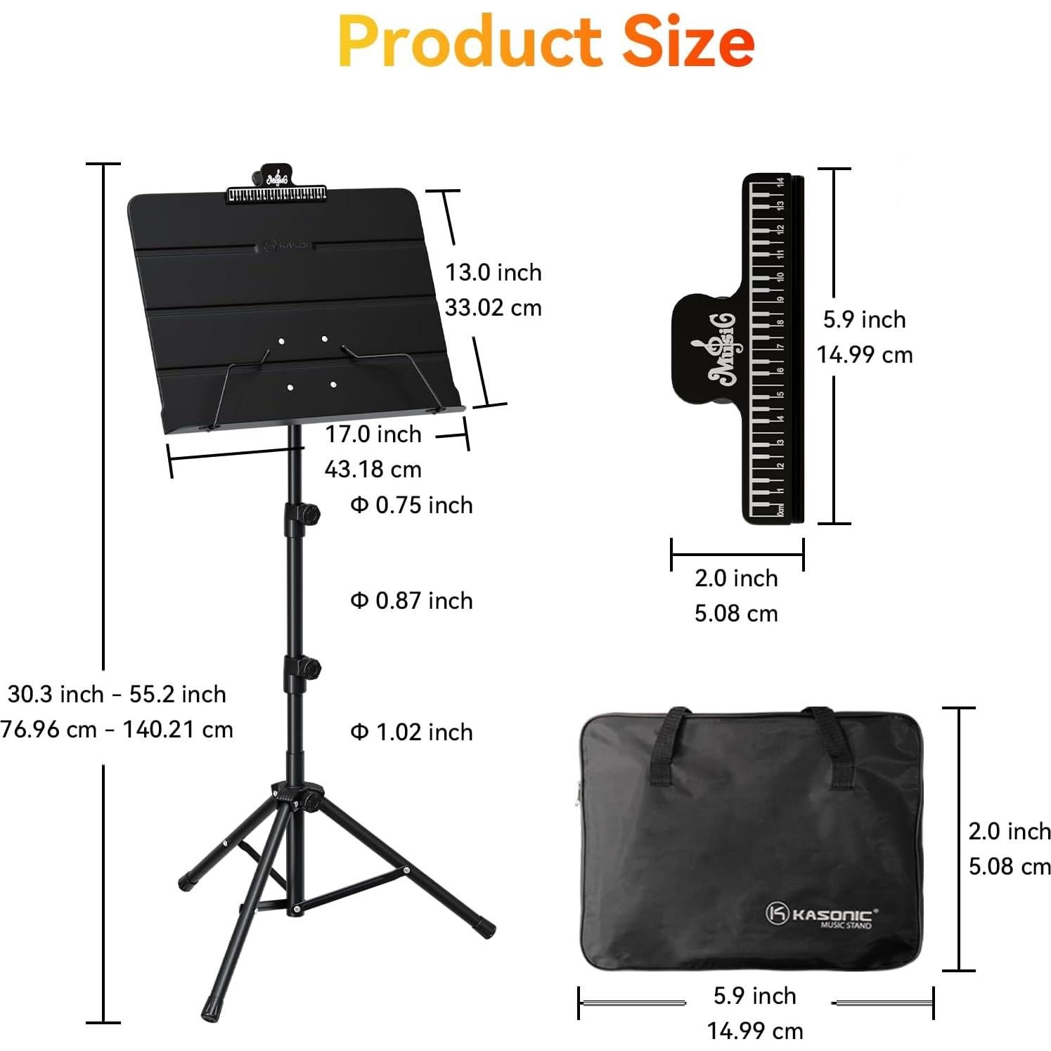 Soporte de Partituras Plegable K KASONIC MS-109BK Negro