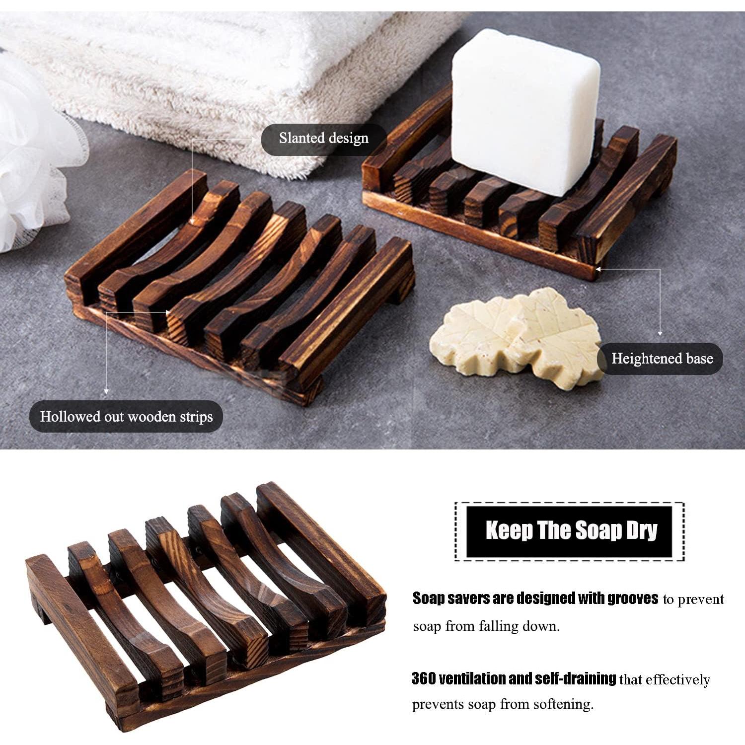 Soporte de Jabón de Madera Natural MODENGKONGJIAN 2 Pcs