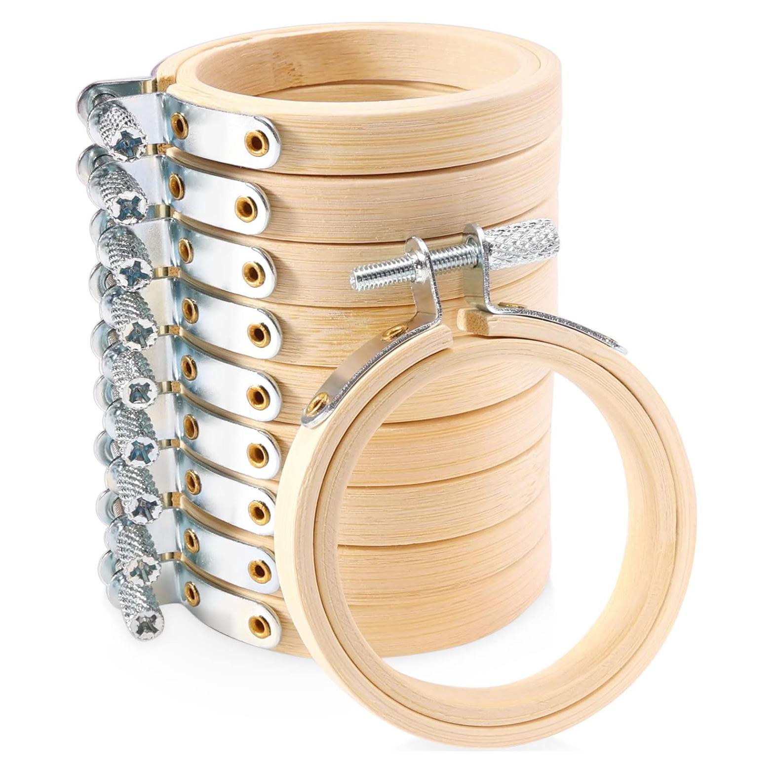 Caydo 10 Mini Aros de Bordado 5.6 cm Ajustables para Manualidades