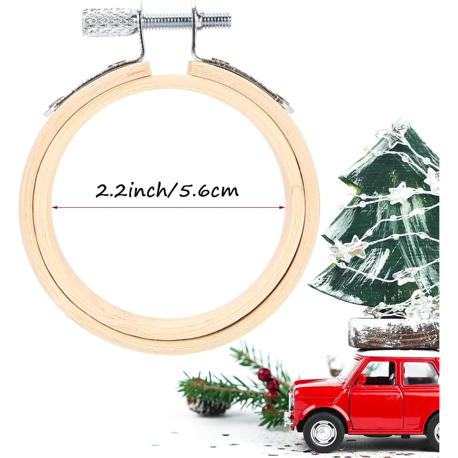 Caydo 10 Mini Aros de Bordado 5.6 cm Ajustables para Manualidades