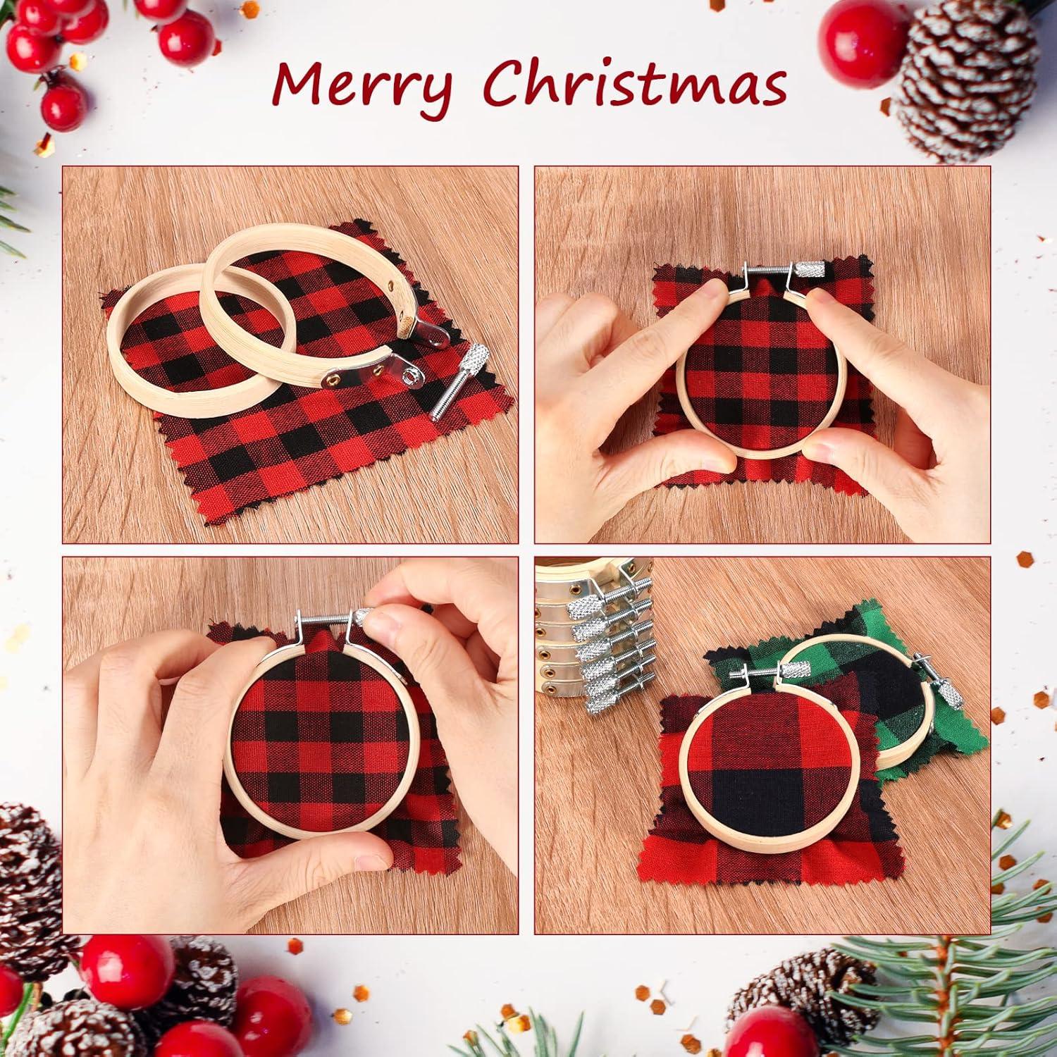 Caydo 10 Mini Aros de Bordado 5.6 cm Ajustables para Manualidades