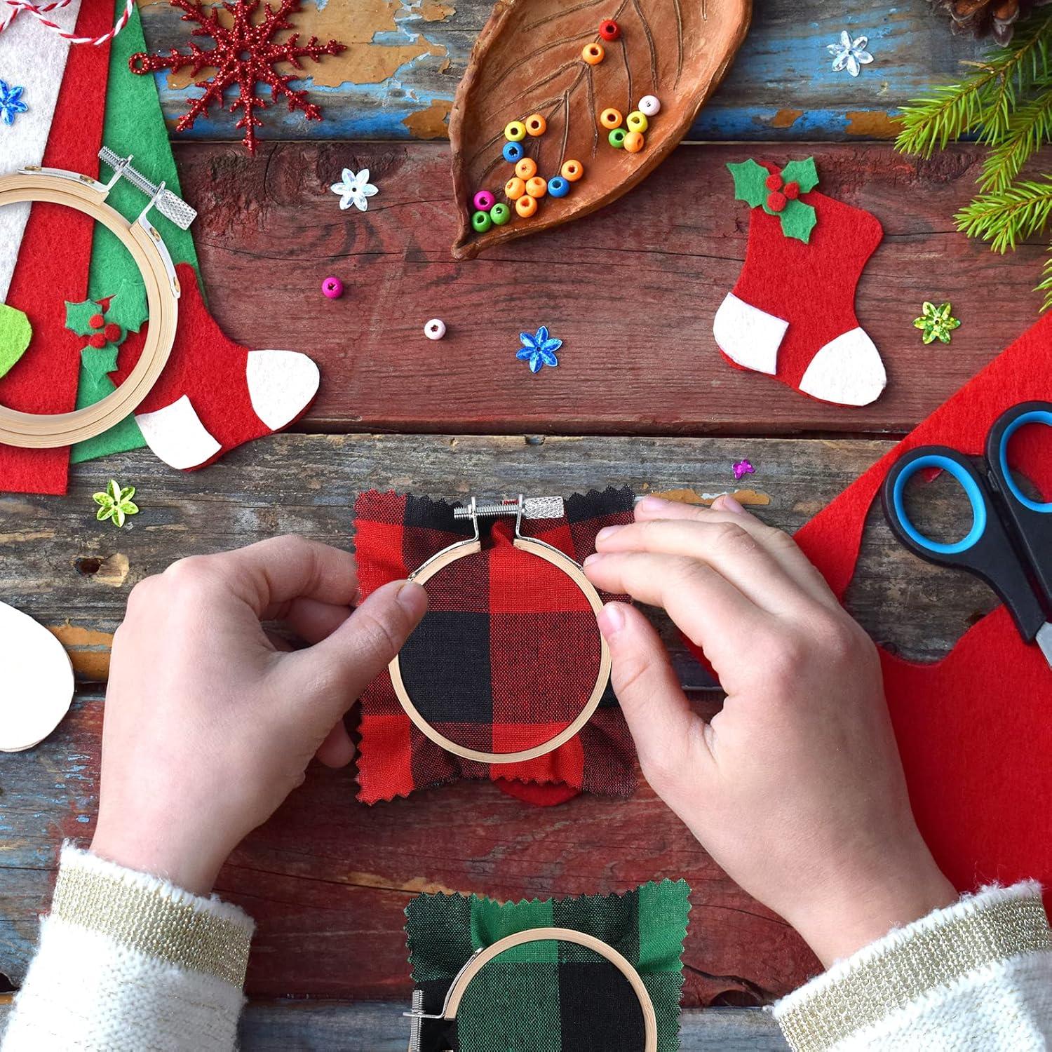 Caydo 10 Mini Aros de Bordado 5.6 cm Ajustables para Manualidades