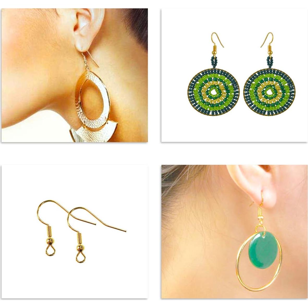 120 Ganchos de Aretes Chapados en Oro TTSAM para DIY