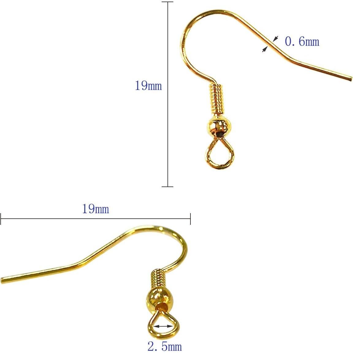 120 Ganchos de Aretes Chapados en Oro TTSAM para DIY