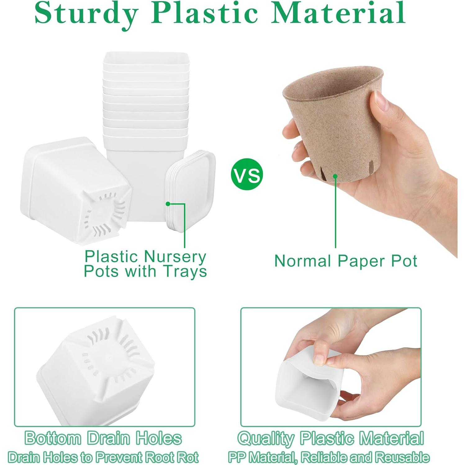 Kit de Manualidades de Jardín Elcoho 36 Macetas Plásticas DIY