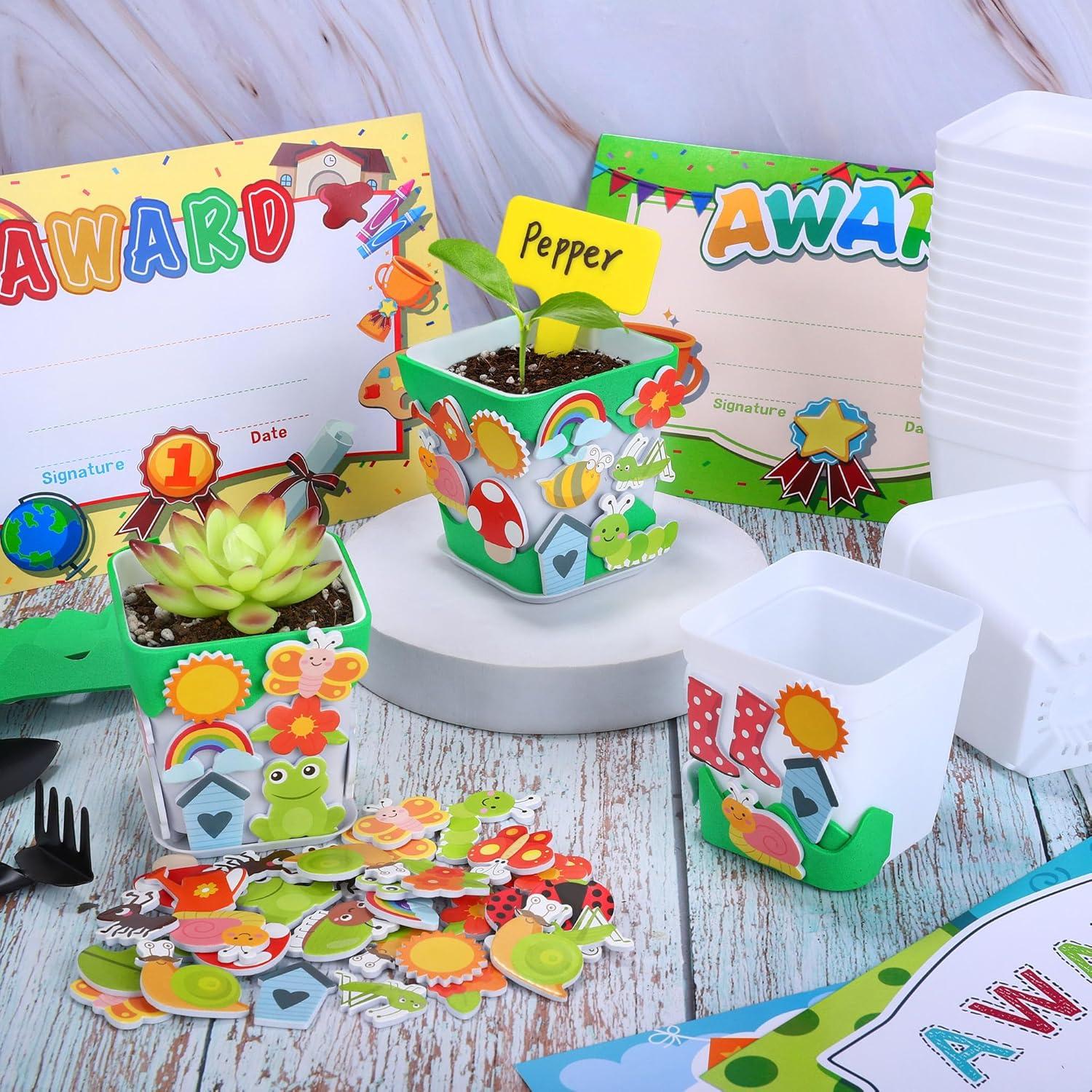 Kit de Manualidades de Jardín Elcoho 36 Macetas Plásticas DIY