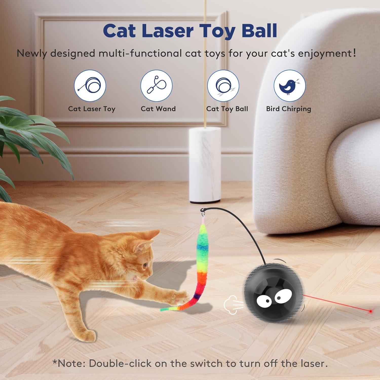 Juguete Interactivo para Gatos AIPERRO Bola Recargable Negro