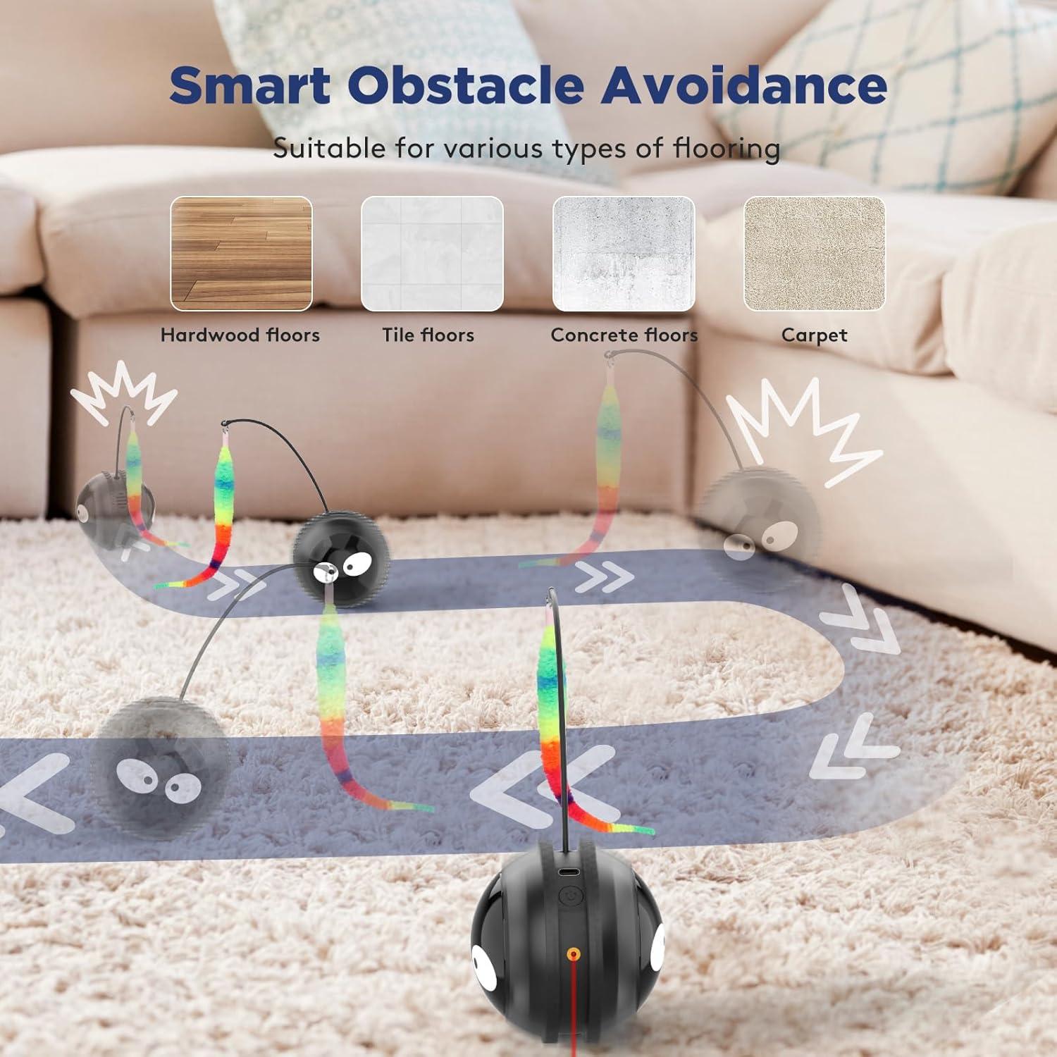 Juguete Interactivo para Gatos AIPERRO Bola Recargable Negro