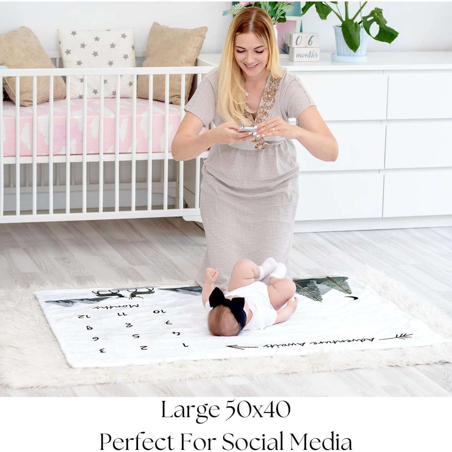 Manta de Hitos para Bebé KEMINA 127x102 cm Aventura en la Montaña