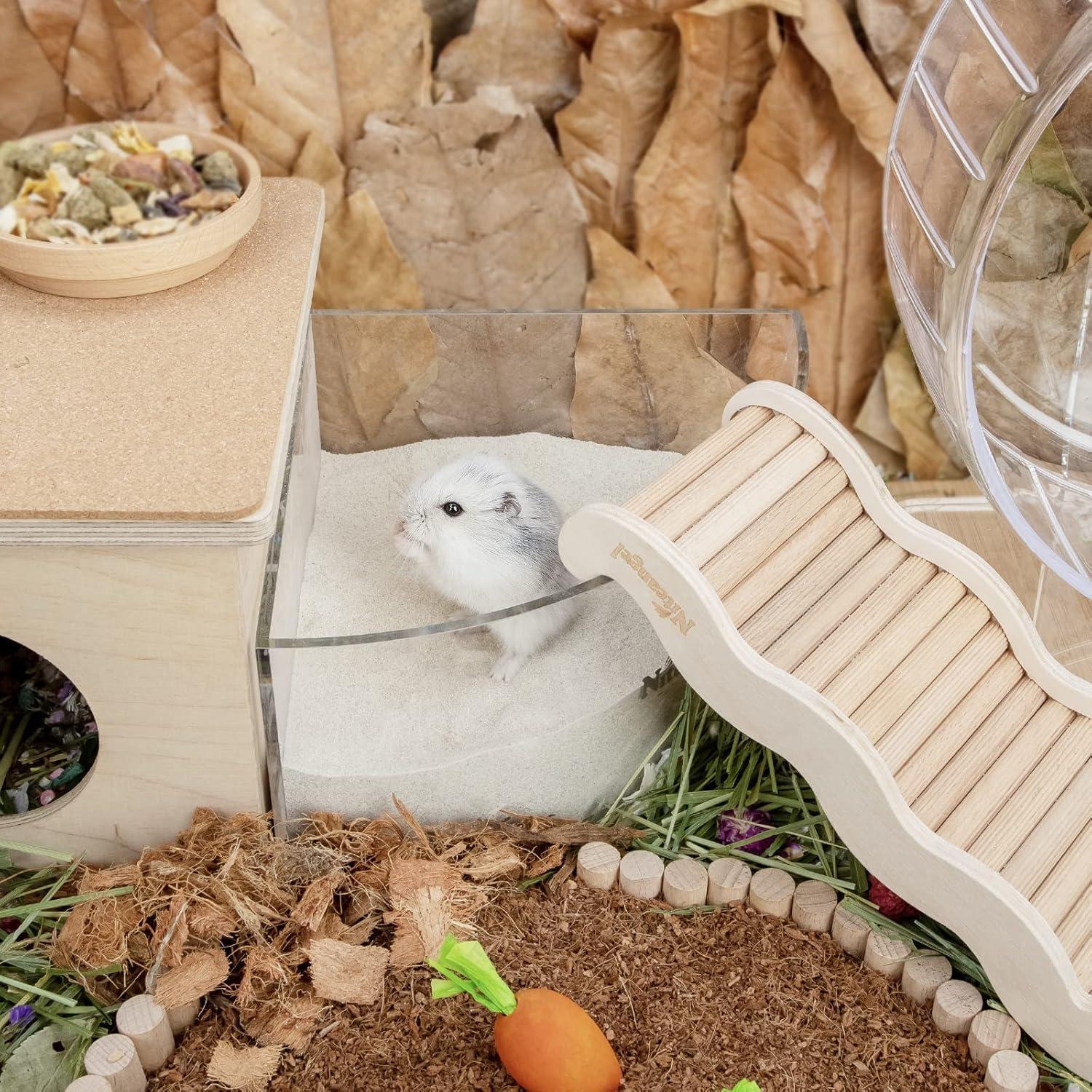 Baño de Arena para Hámster Niteangel 1.4L Azul - Suave y Efectivo