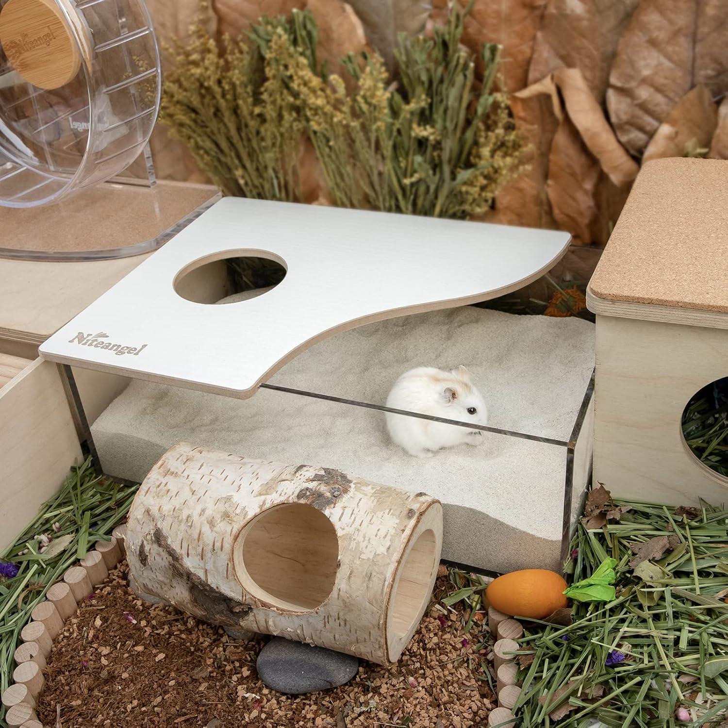 Baño de Arena para Hámster Niteangel 1.4L Azul - Suave y Efectivo