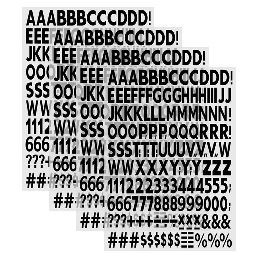 Letras y Números de Planchar CPEI 1 Pulgada Negro Blanco 664 Piezas