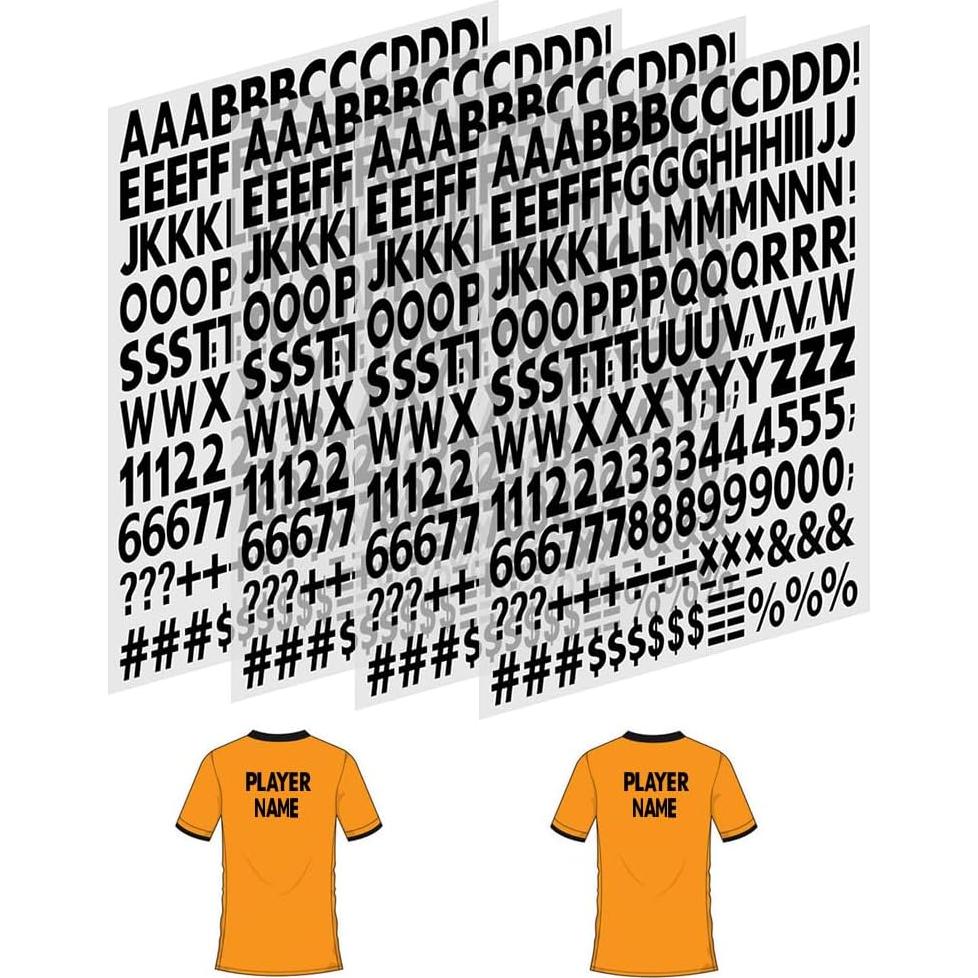 Letras y Números de Planchar CPEI 1 Pulgada Negro Blanco 664 Piezas