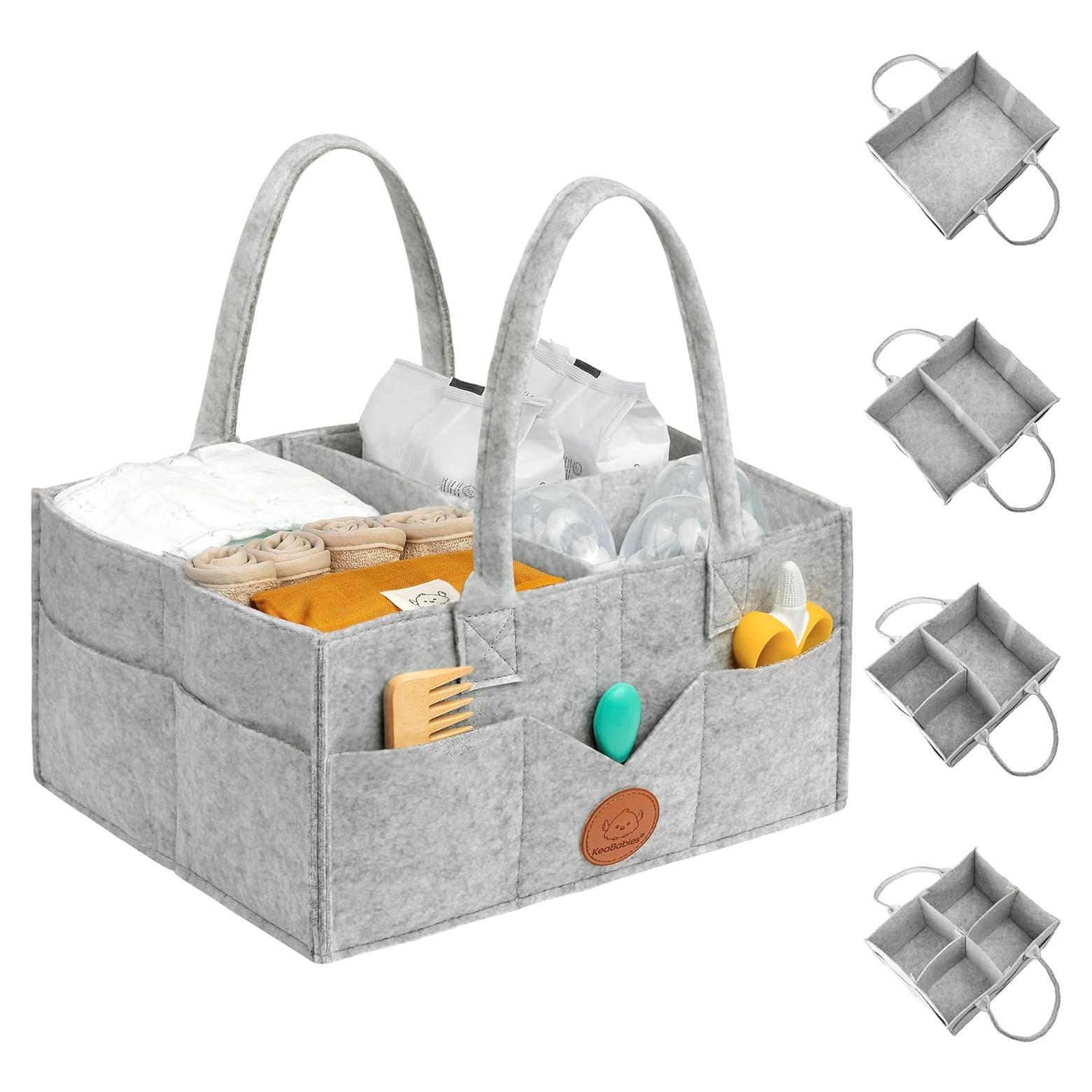 Organizador de Pañales KeaBabies Gris Clásico - Caddy Portátil