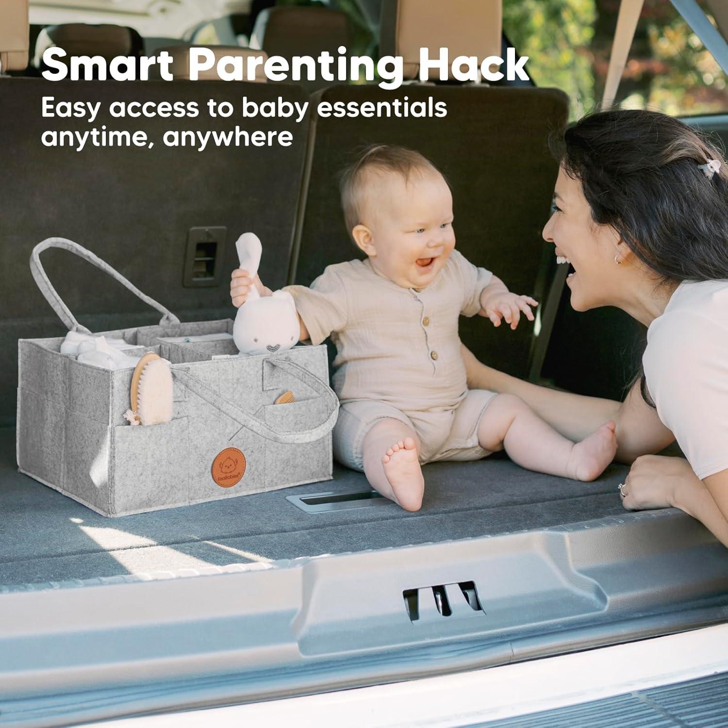 Organizador de Pañales KeaBabies Gris Clásico - Caddy Portátil