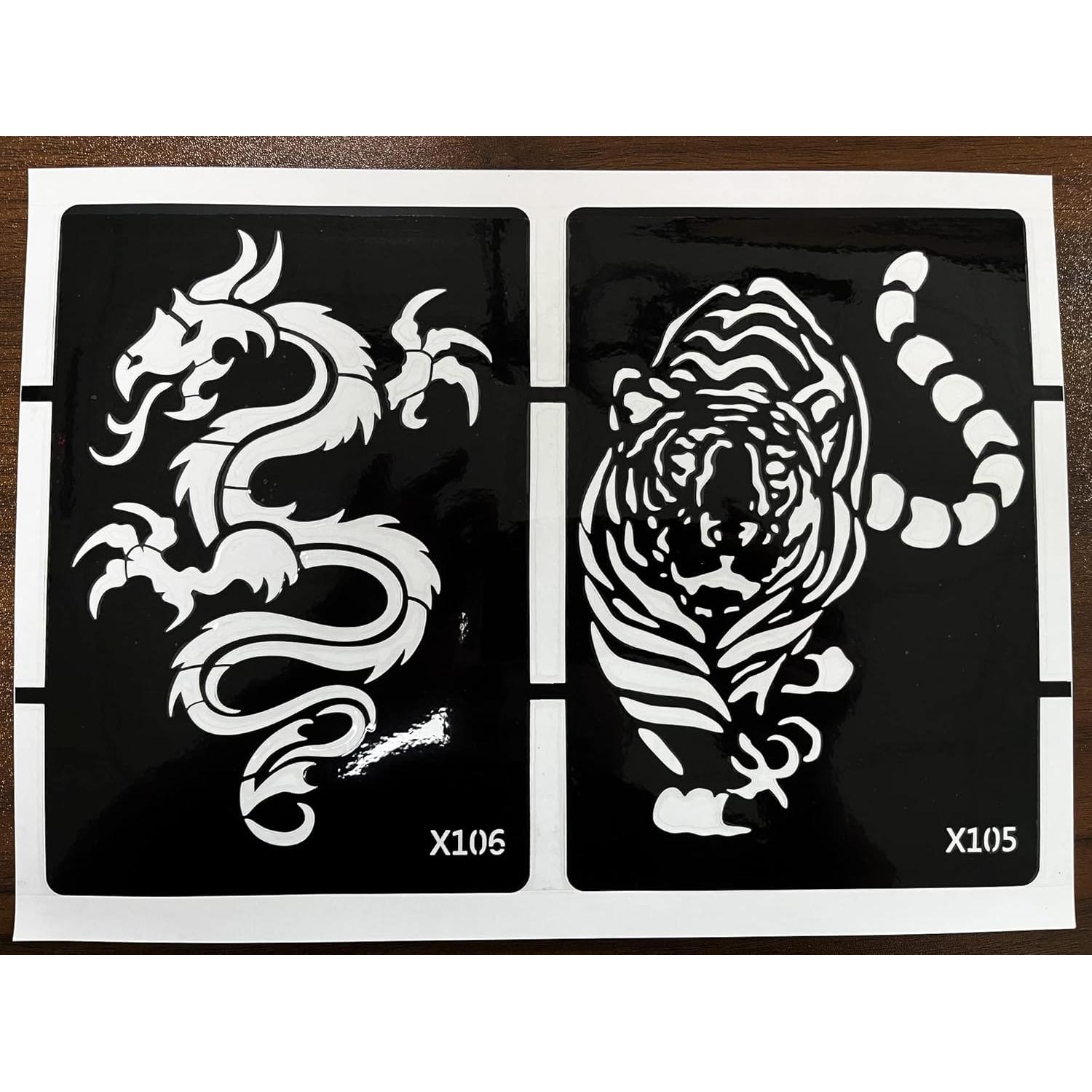 Kit de Plantillas de Tatuaje de Henna KOTBS - 5 Hojas Animales