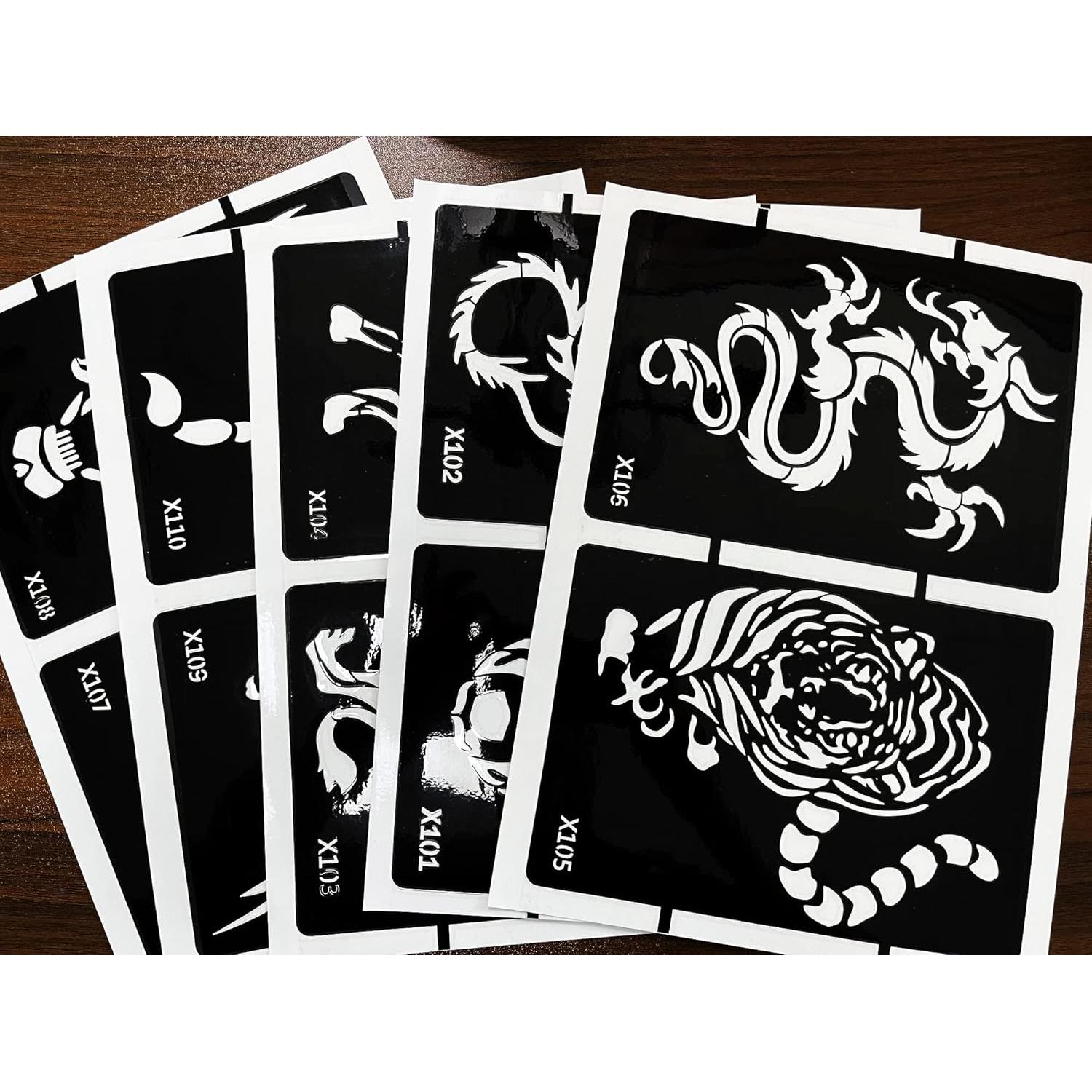 Kit de Plantillas de Tatuaje de Henna KOTBS - 5 Hojas Animales