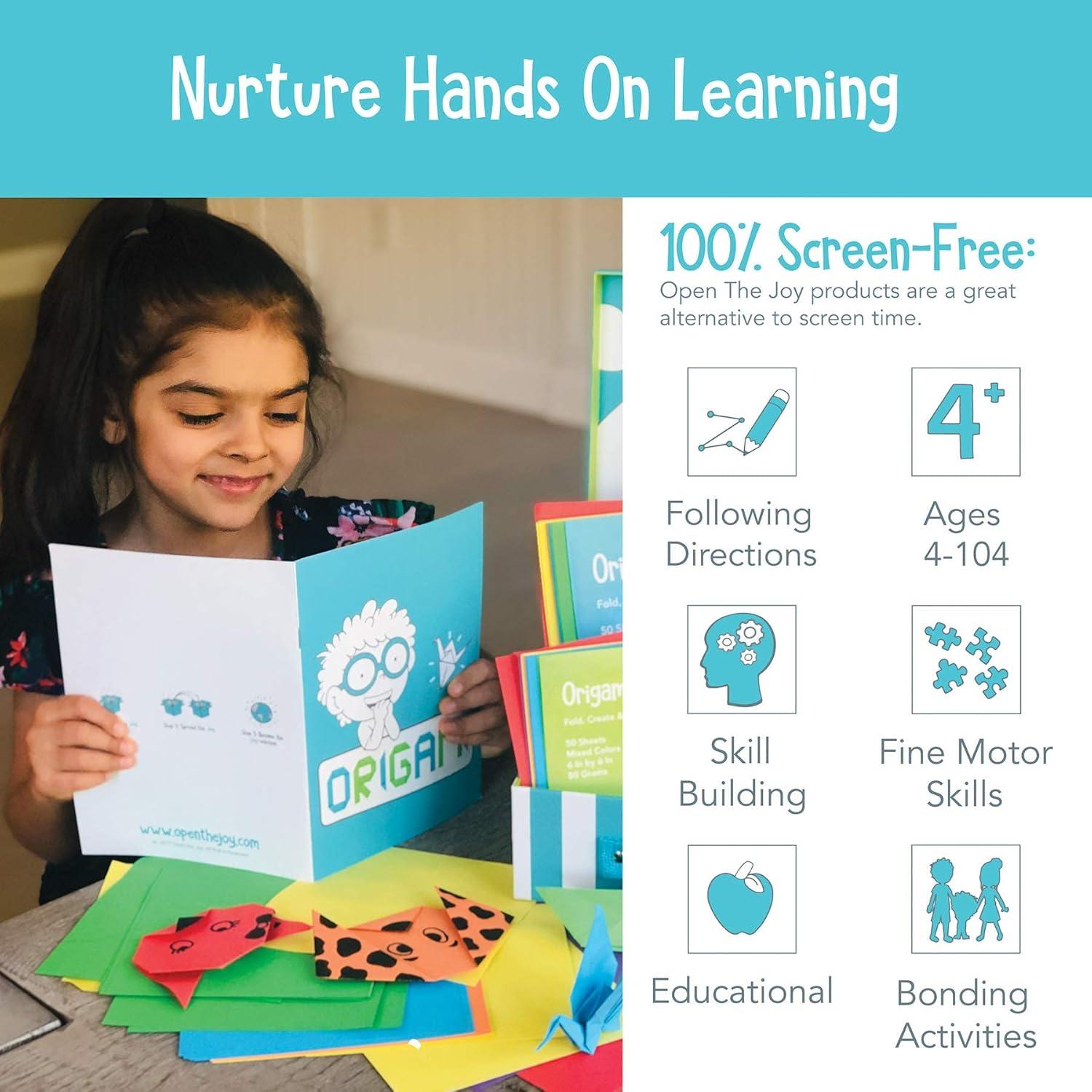 Kit de Origami Open The Joy - 150 Papeles de Doble Cara