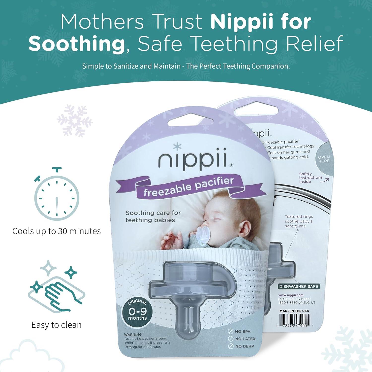 Chupete Congelable Nippii para Alivio de Dentición - Silicona Grado Médico - 0-9 Meses - Libre de BPA