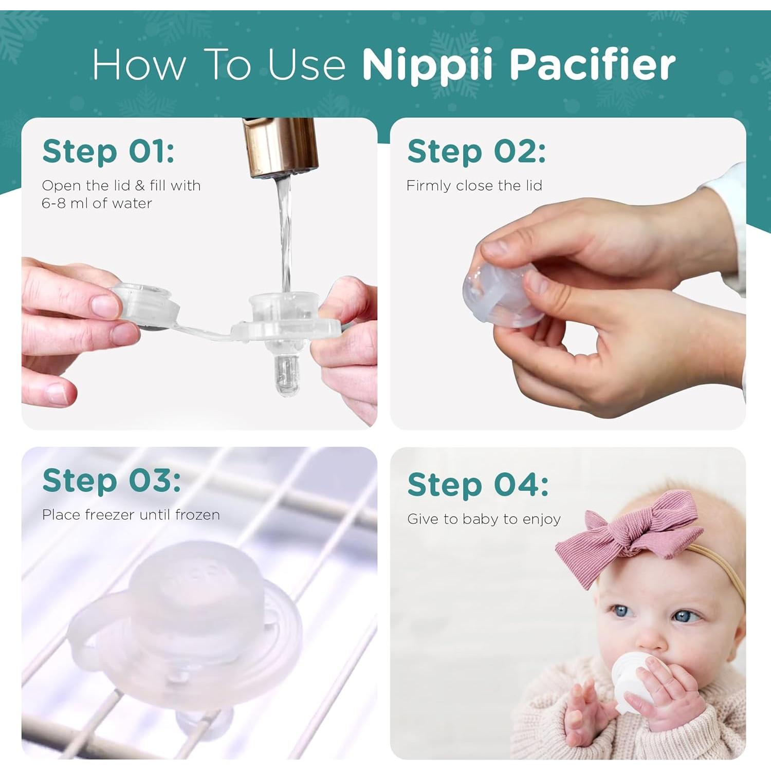 Chupete Congelable Nippii para Alivio de Dentición - Silicona Grado Médico - 0-9 Meses - Libre de BPA