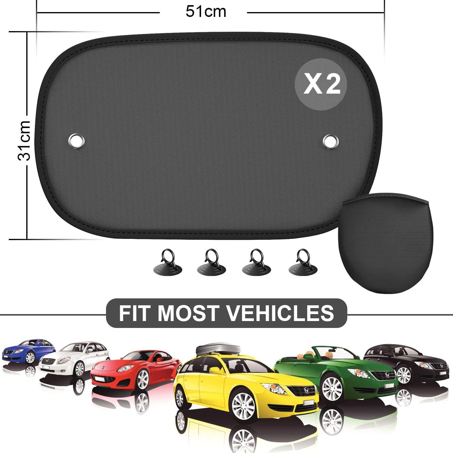 Sombrillas para Ventana de Auto DIZA100 - Paquete de 2, 50.8x30.5cm
