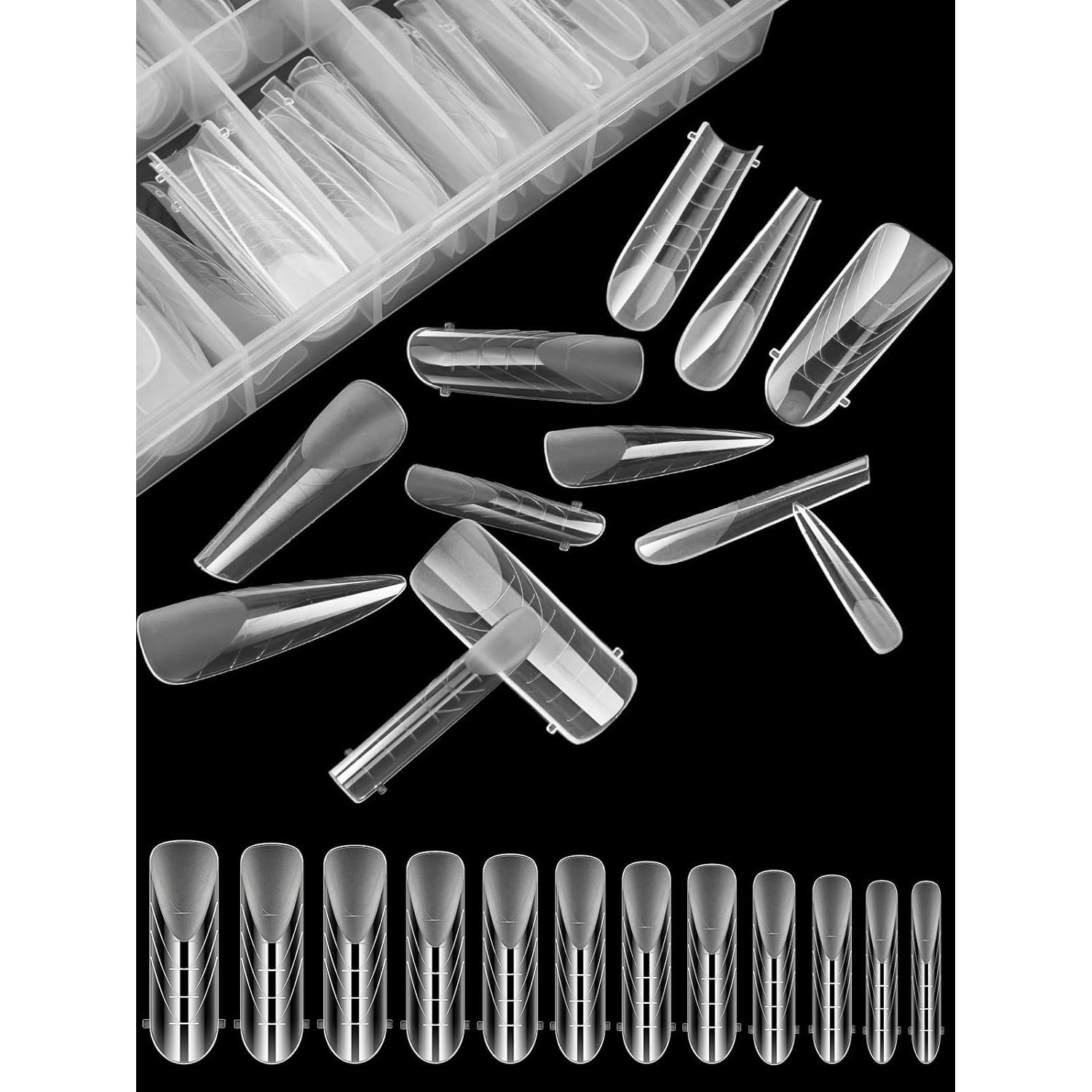 Kit de Moldes de Uñas Dual EBANKU 96 Piezas Transparentes Mate