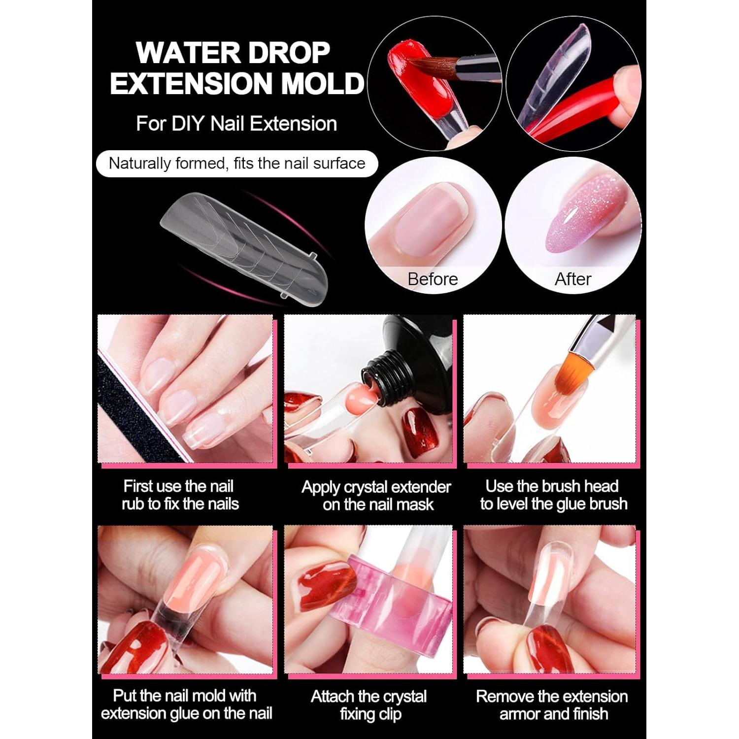 Kit de Moldes de Uñas Dual EBANKU 96 Piezas Transparentes Mate
