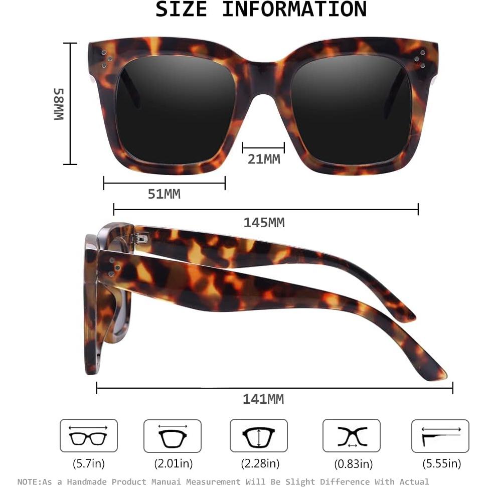 Gafas de sol cuadradas retro UV400 para mujeres - 2 colores