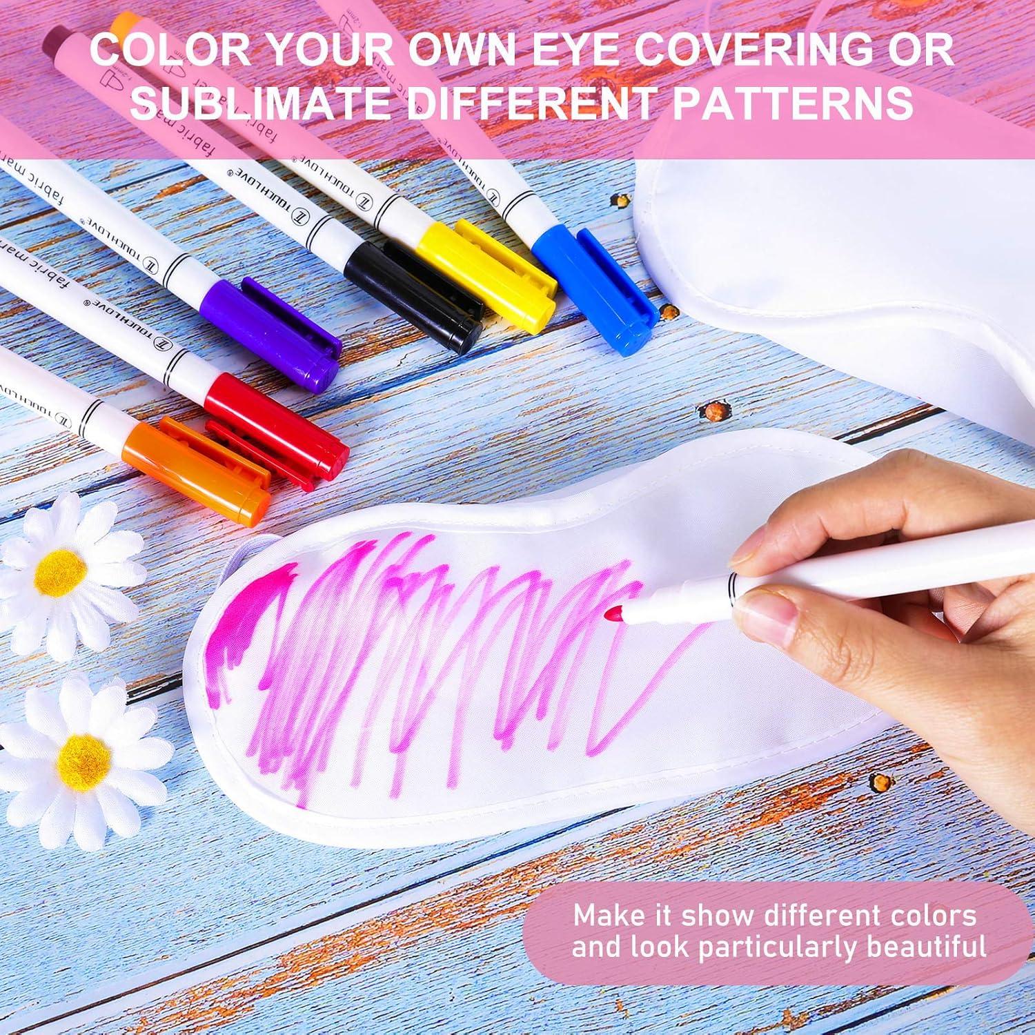 20 Máscaras de Ojos Blancas Syhood + 8 Marcadores Tela DIY