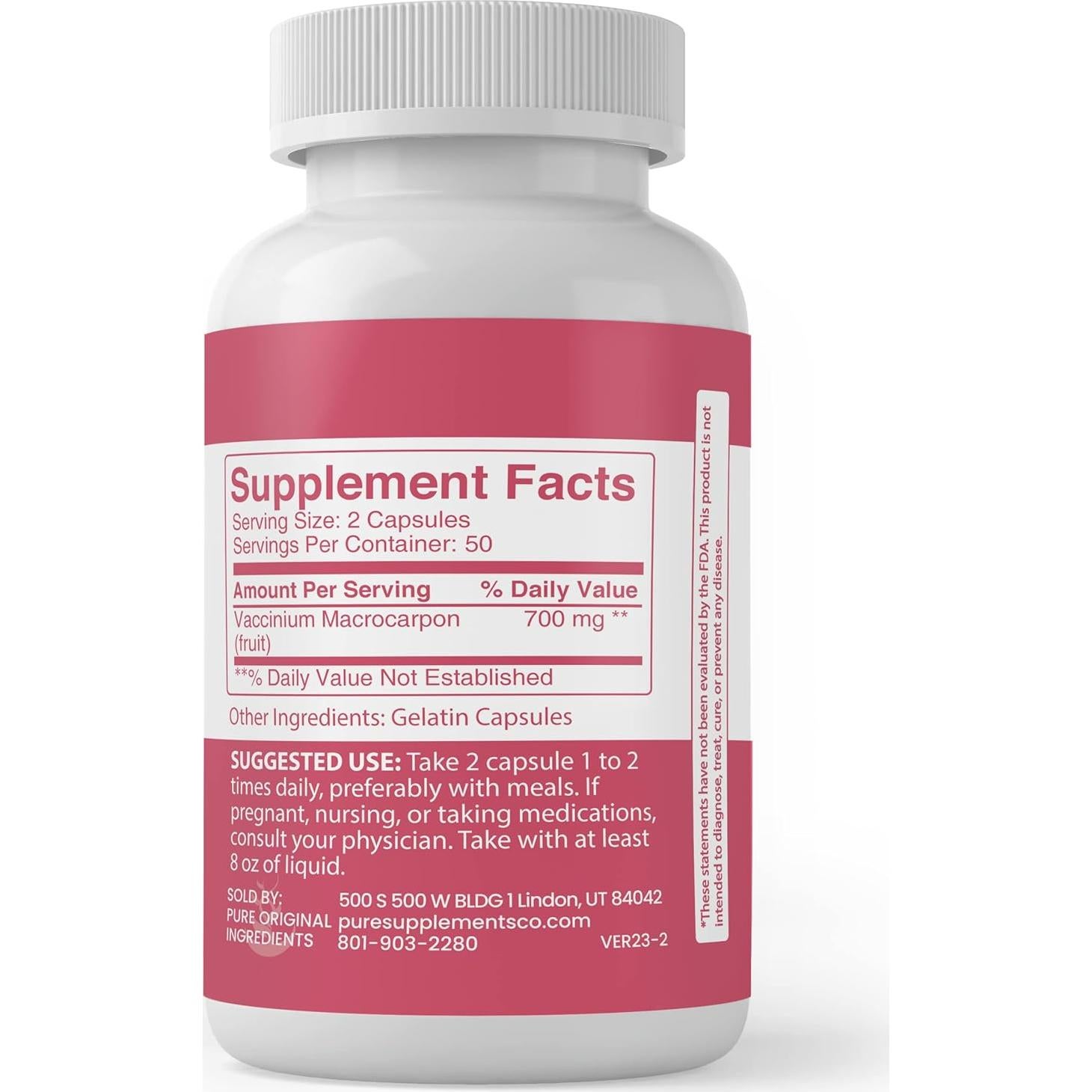 Extracto de Arándano 100 Cápsulas Siempre Puro Sin Aditivos