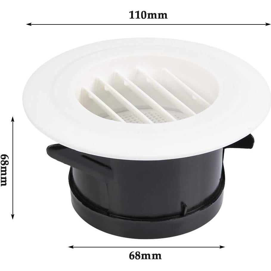 Rejilla de Ventilación Redonda FOCCTS 6.78 cm ABS Blanca 2Pack