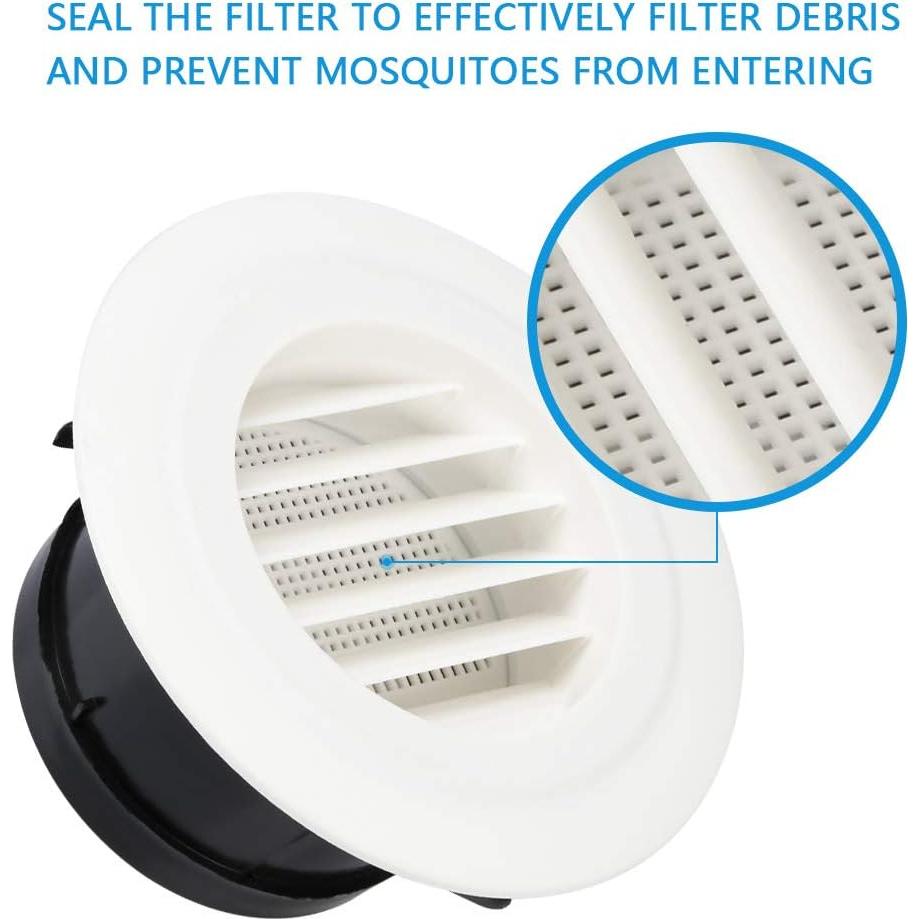 Rejilla de Ventilación Redonda FOCCTS 6.78 cm ABS Blanca 2Pack