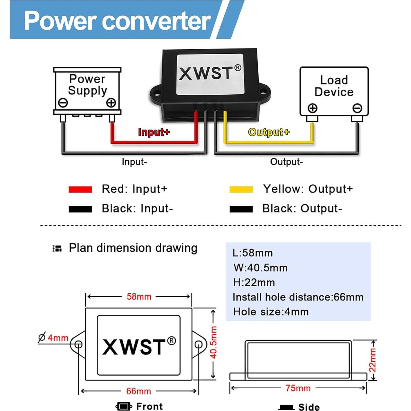 Convertidor Boost DC 12V 24V a 36V 1A XWST IP67