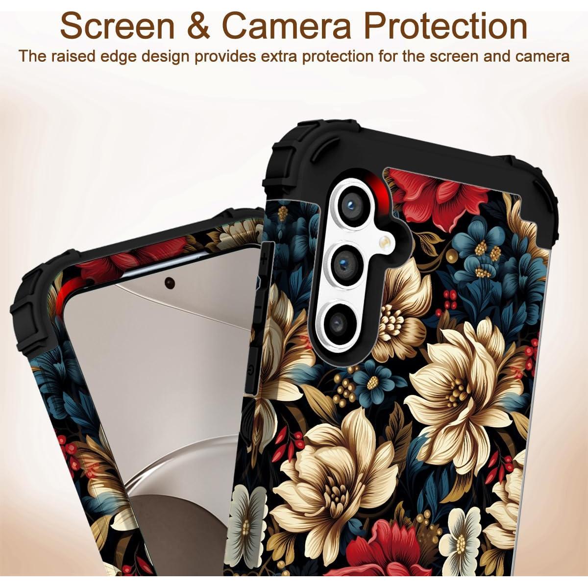 Funda 3 en 1 para Samsung Galaxy A14 6.6" Floral Dura