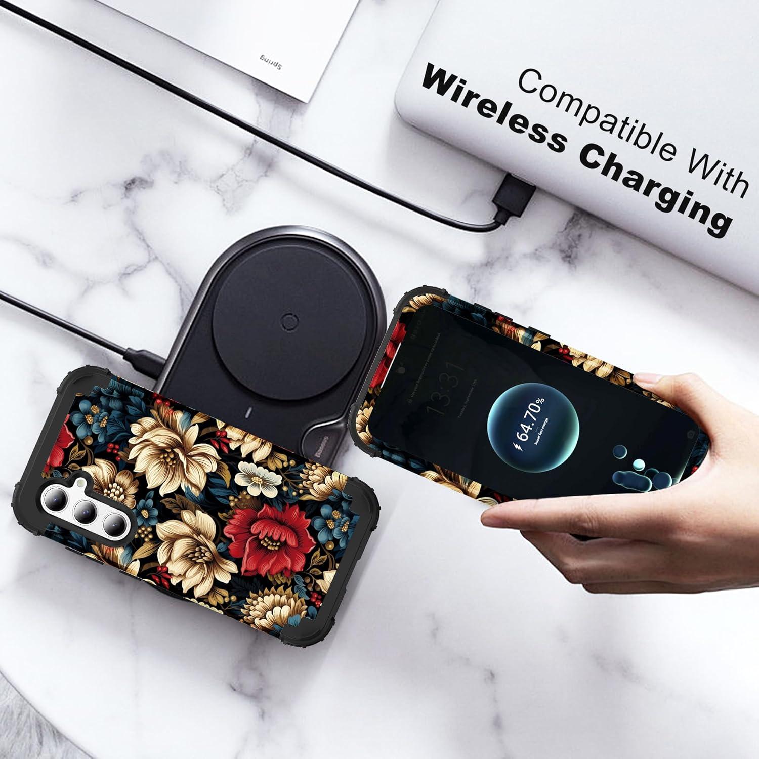 Funda 3 en 1 para Samsung Galaxy A14 6.6" Floral Dura