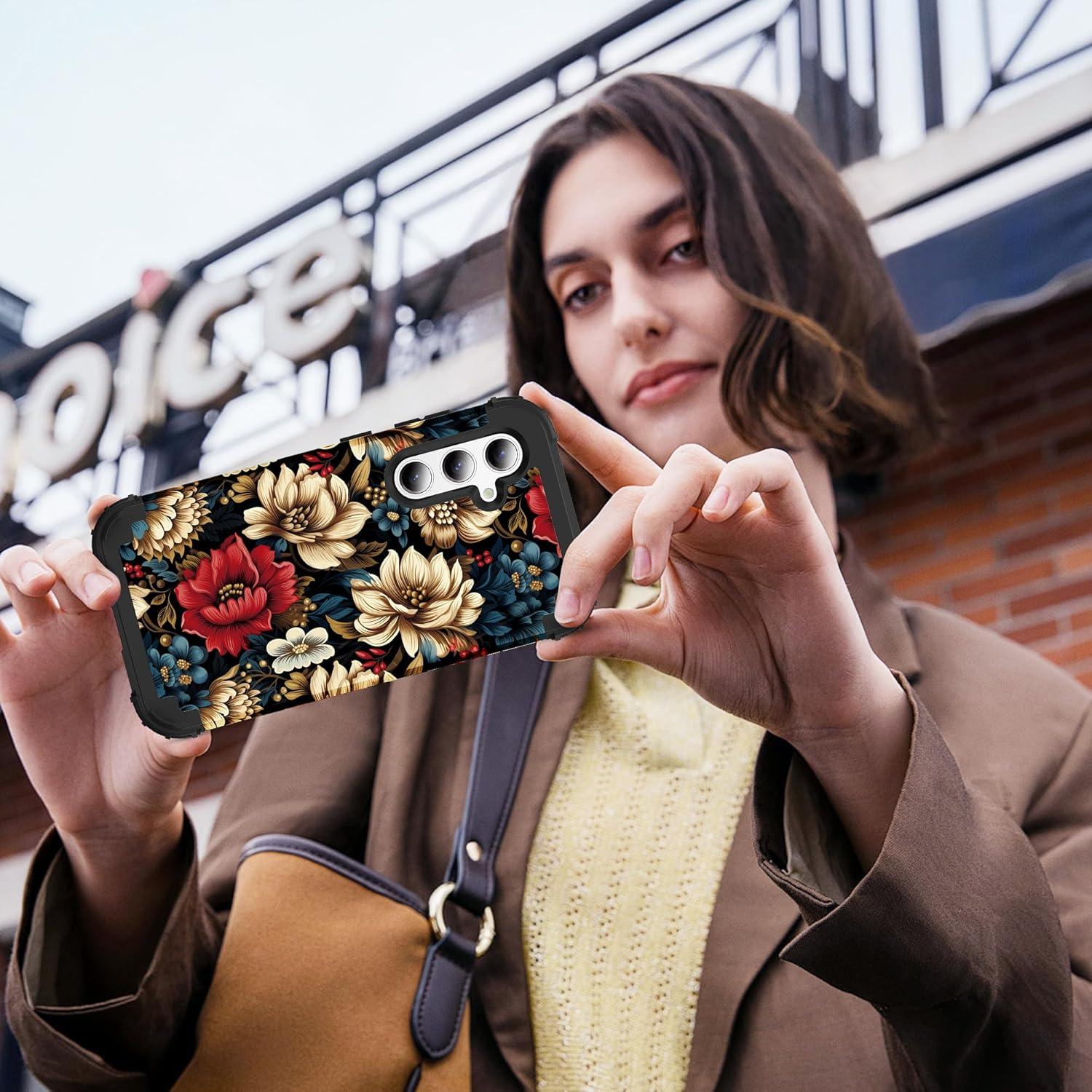 Funda 3 en 1 para Samsung Galaxy A14 6.6" Floral Dura