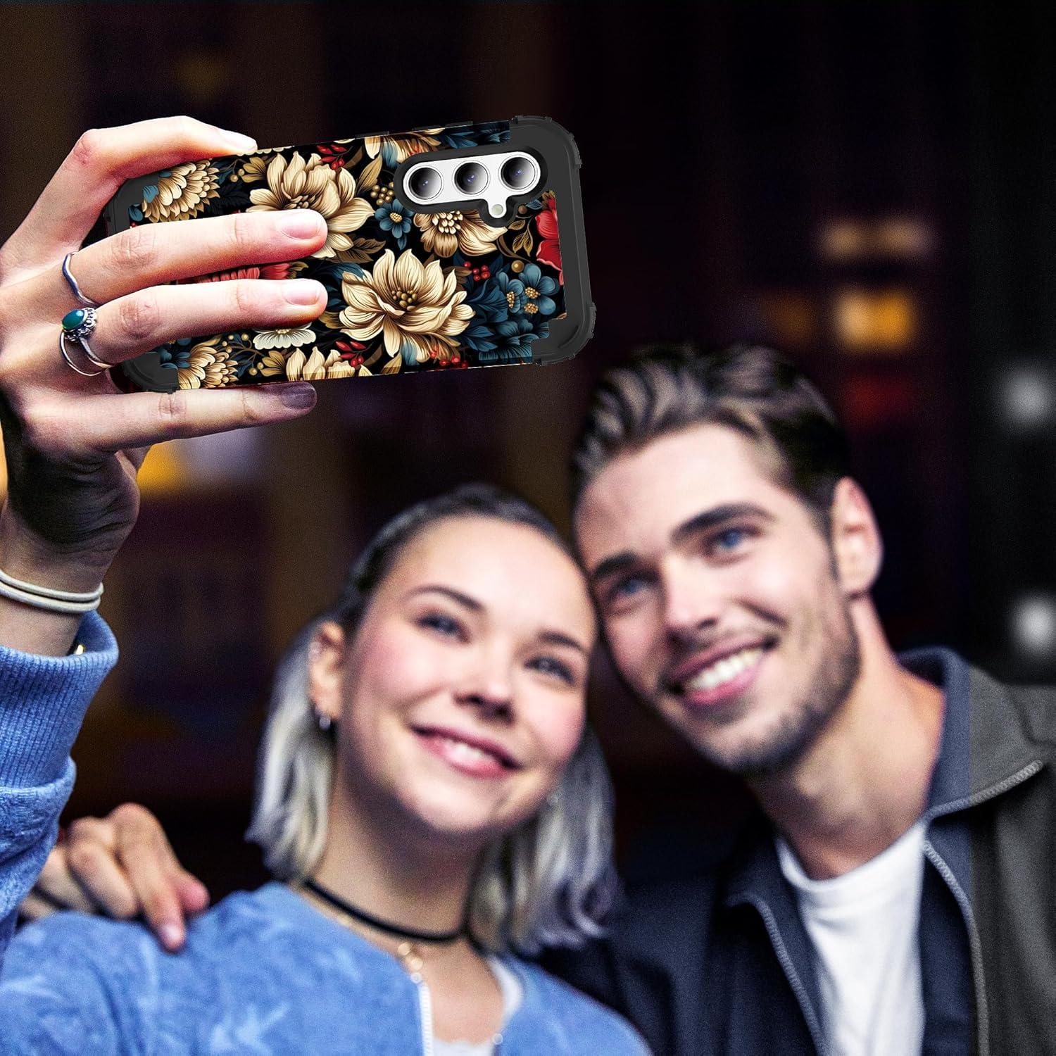 Funda 3 en 1 para Samsung Galaxy A14 6.6" Floral Dura