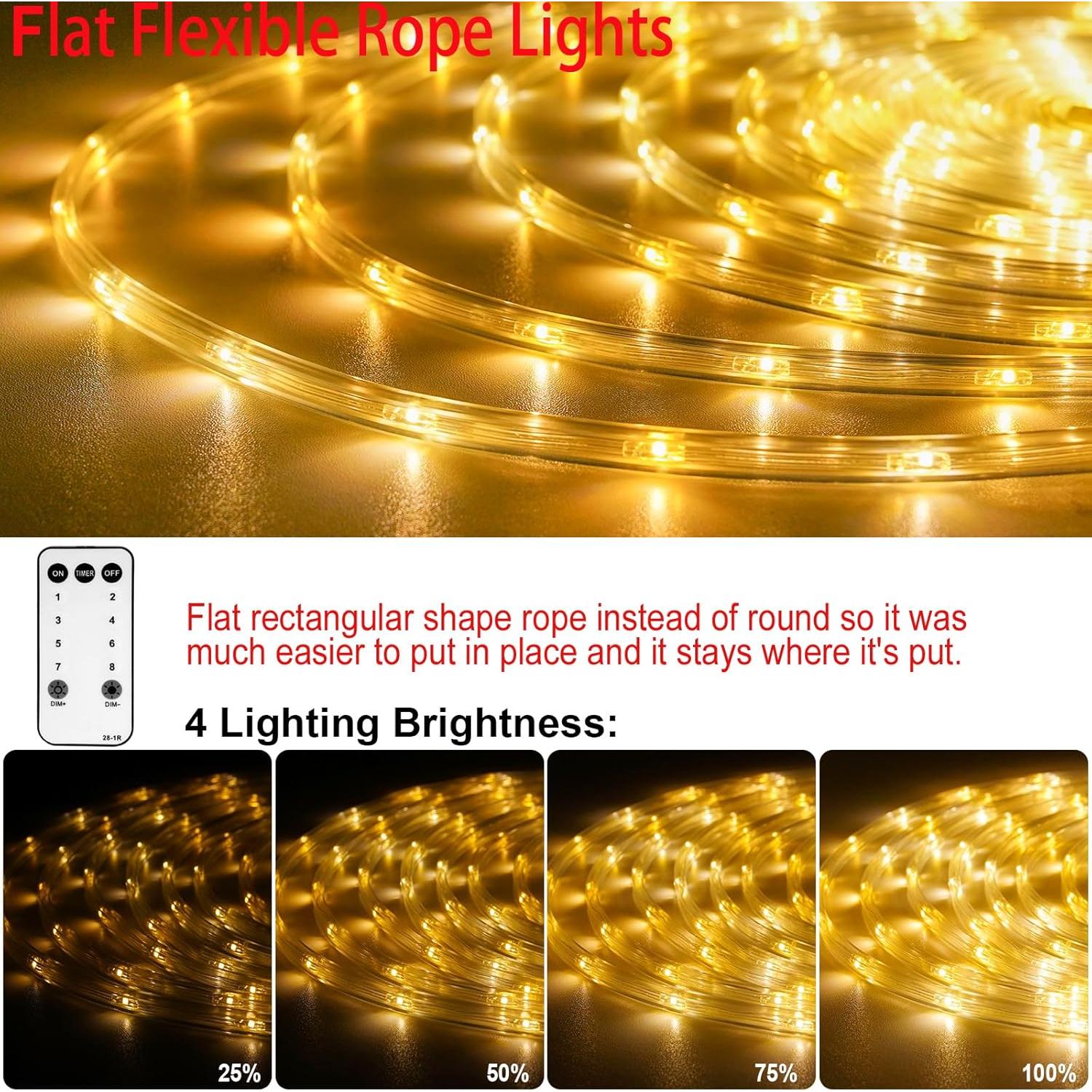 Luces de Cuerda LED OMIKA 30.48m 2700K IP68 Blanco Cálido