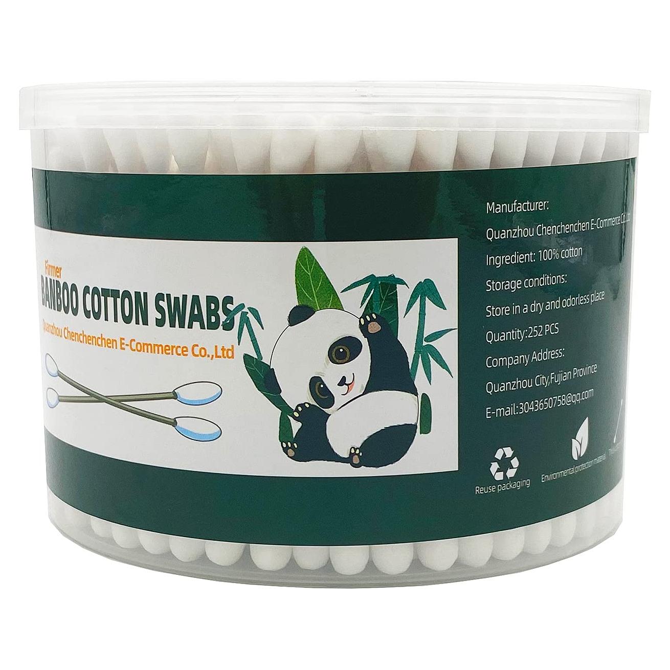 Hisopos de Algodón XL 252pcs Bambú Orgánico Biodegradable