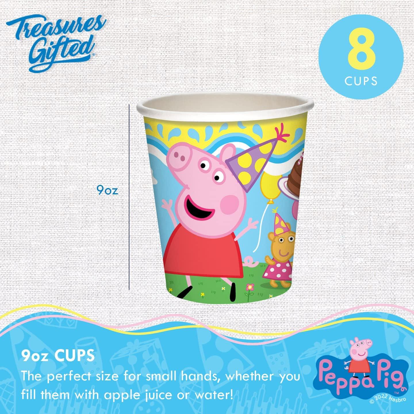 Tazas de papel Peppa Pig 9oz - 8 unidades desechables