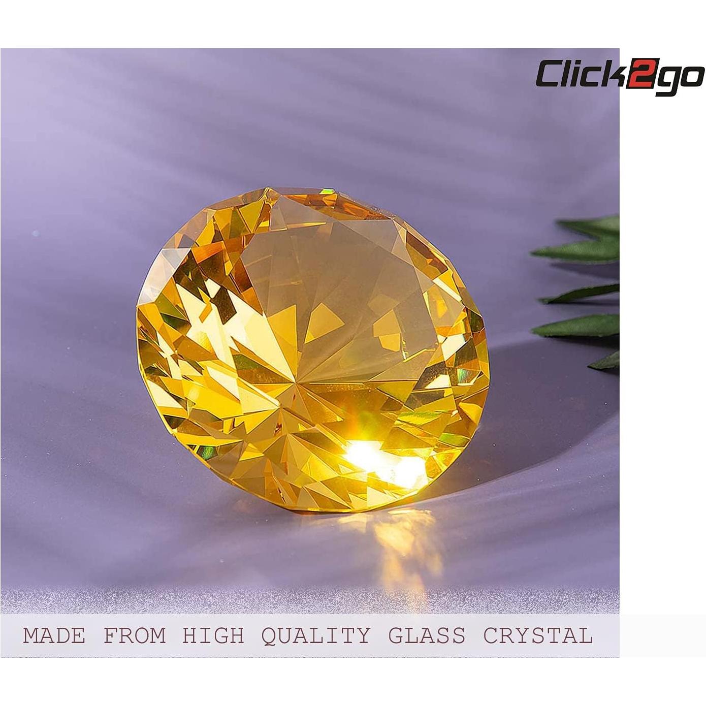 Diamante de Cristal Amarillo 100 mm CLICK2GO - Decoración