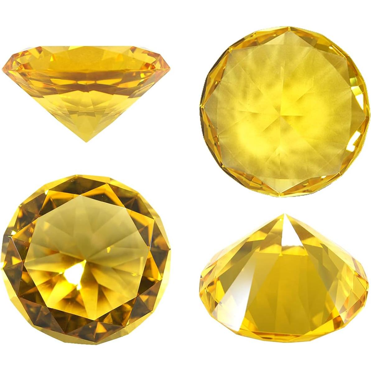 Diamante de Cristal Amarillo 100 mm CLICK2GO - Decoración