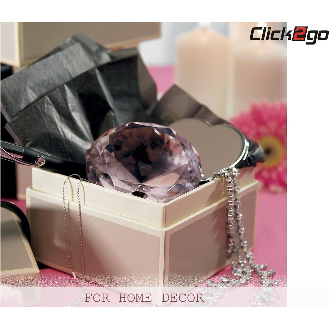Cristal de Vidrio en Forma de Diamante Rosa Claro CLICK2GO 100mm
