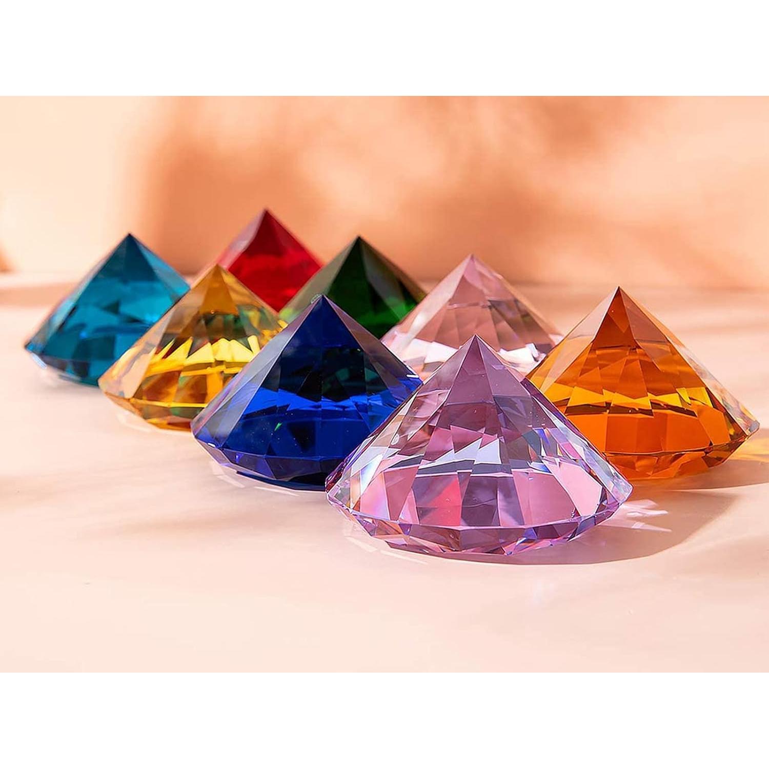 Cristal de Vidrio en Forma de Diamante Rosa Claro CLICK2GO 100mm