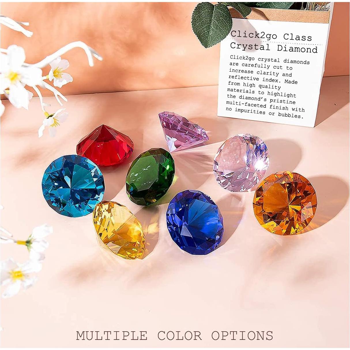 Cristal de Vidrio en Forma de Diamante Rosa Claro CLICK2GO 100mm