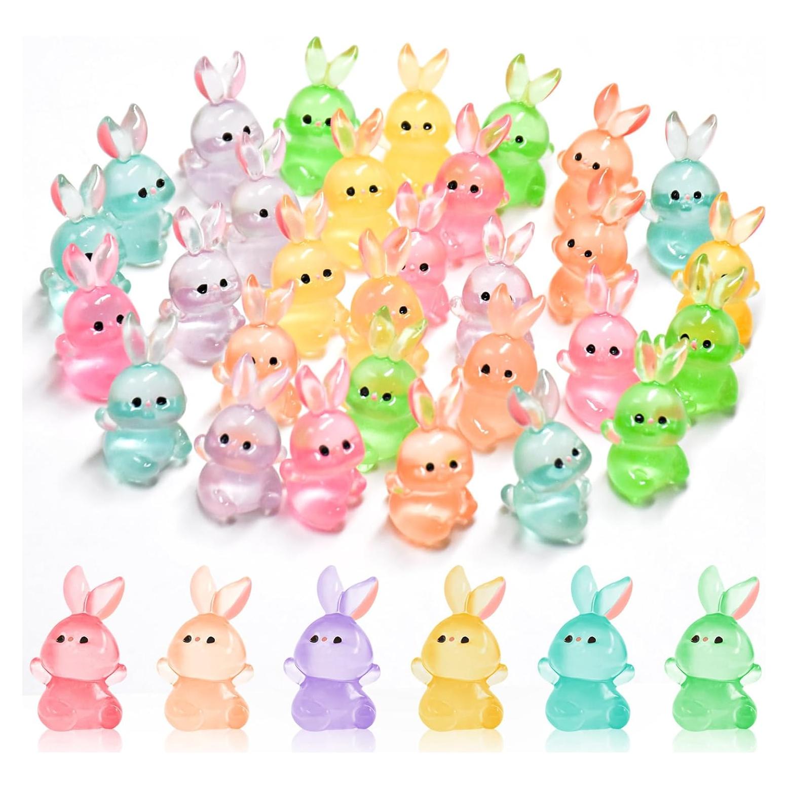 30 Mini Conejos Luminosa de Resina HOMICO para Jardín y Decoración