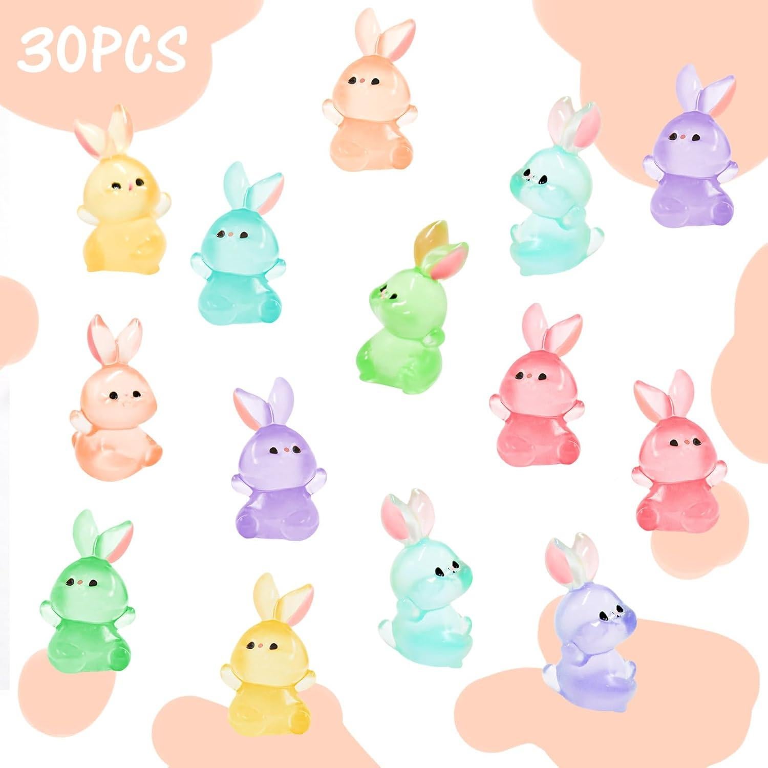 30 Mini Conejos Luminosa de Resina HOMICO para Jardín y Decoración