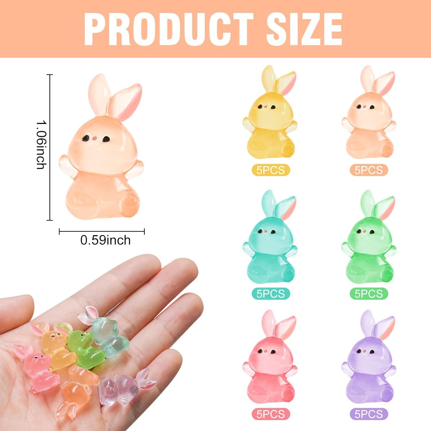 30 Mini Conejos Luminosa de Resina HOMICO para Jardín y Decoración