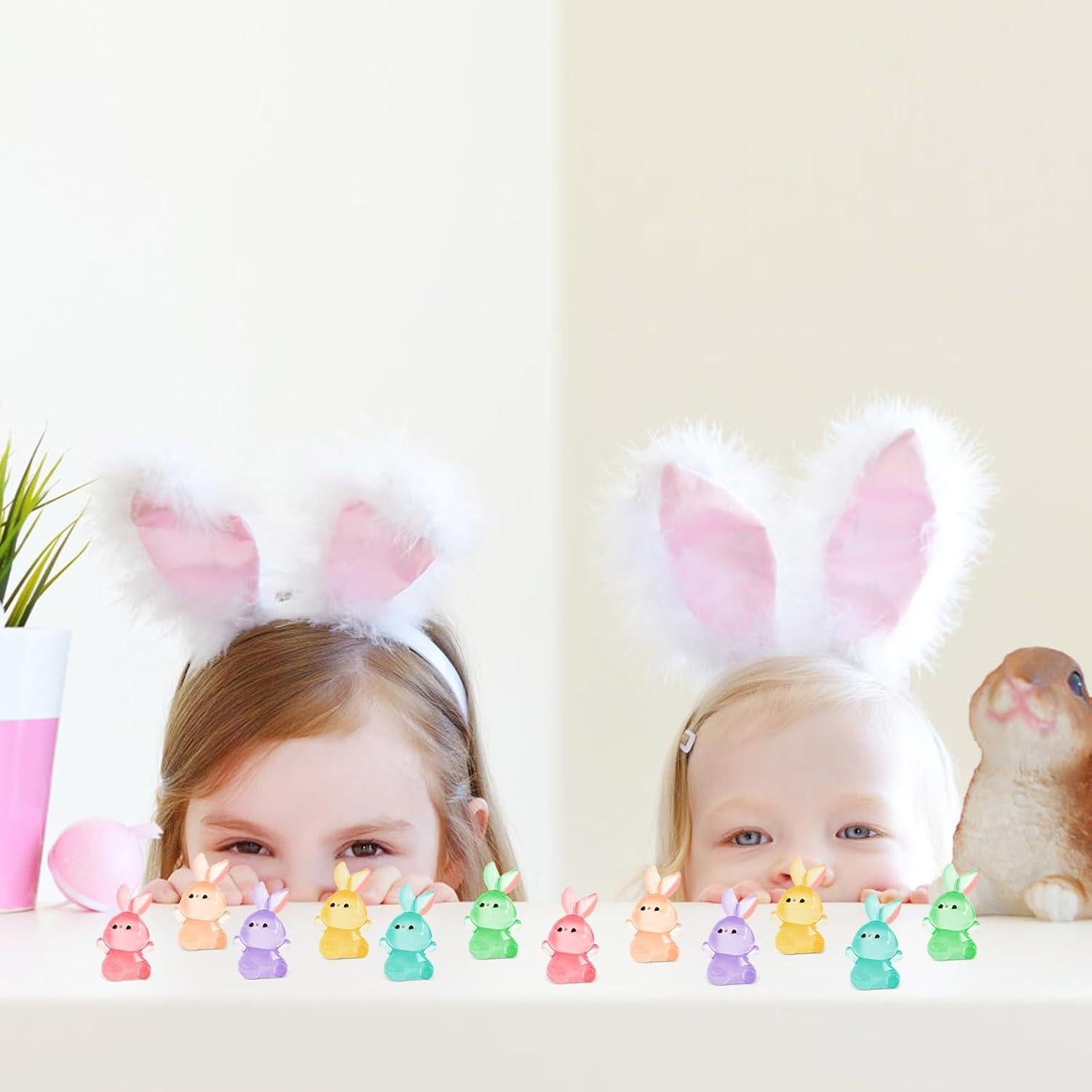 30 Mini Conejos Luminosa de Resina HOMICO para Jardín y Decoración