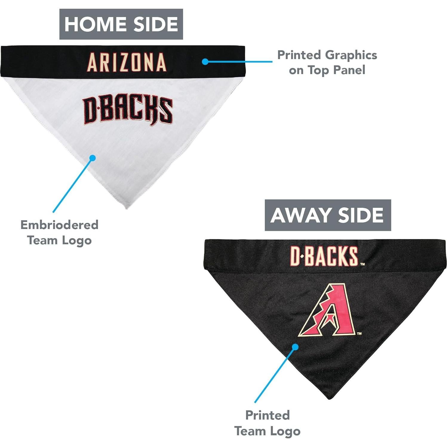 Bandana Reversible para Mascotas Pets First MLB Arizona Diamondbacks Pequeña/Mediana